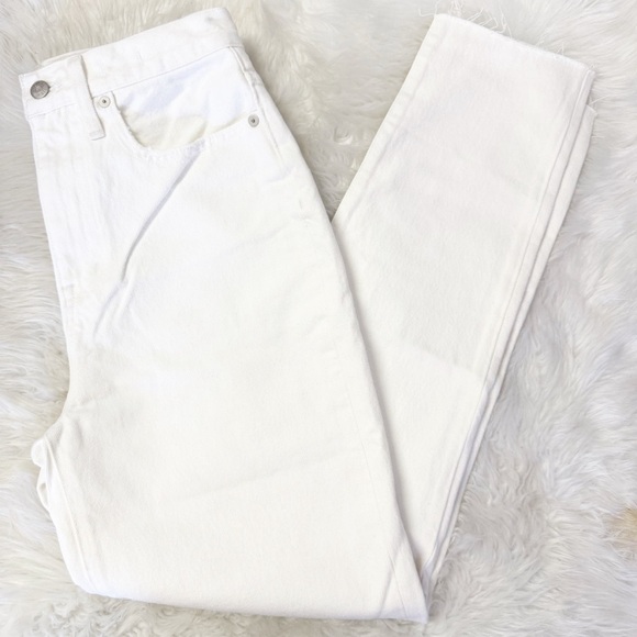 Madewell The Momjean Ivory White Jeans High Rise Women’s Size 27 Tall NWT - Picture 4 of 9